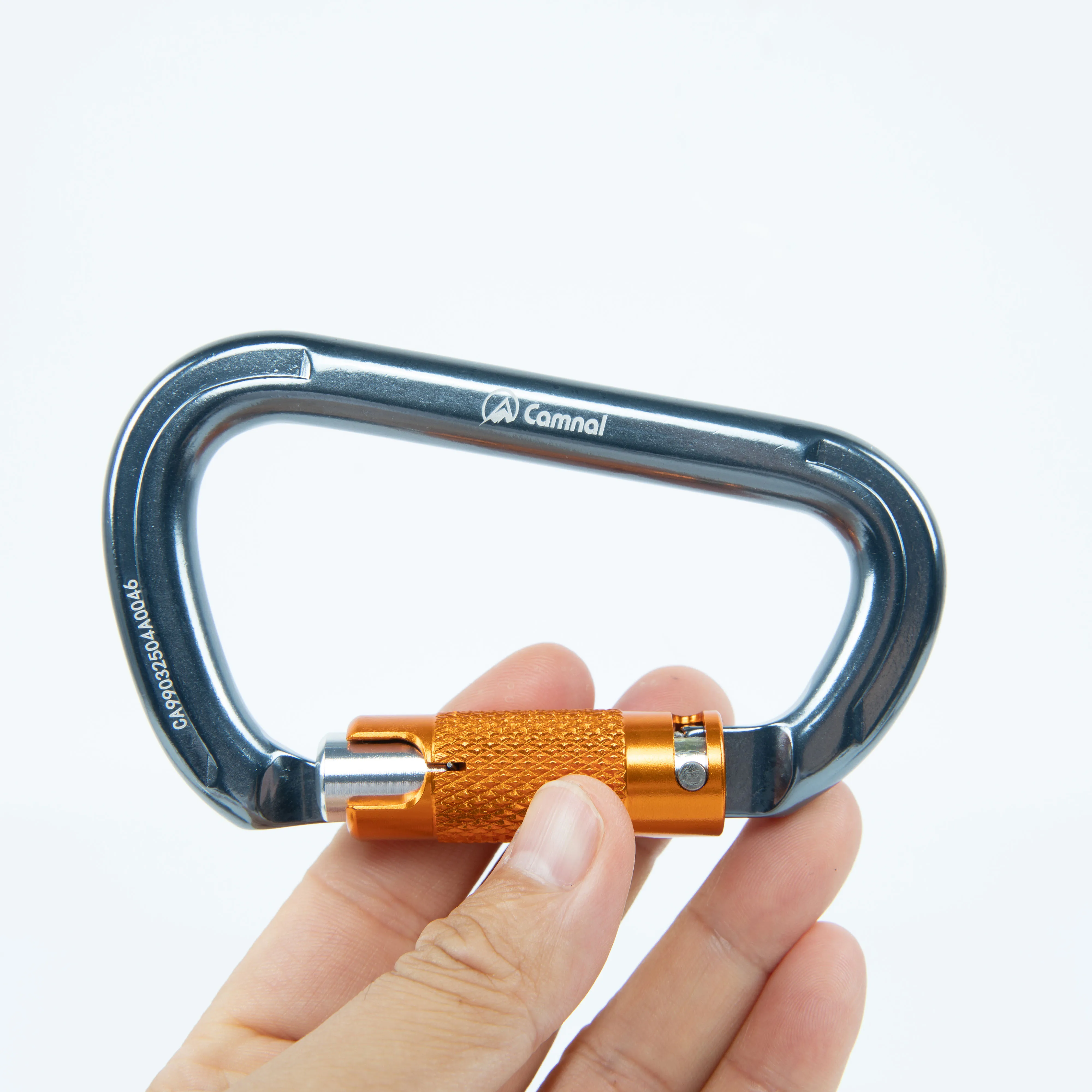 Camnal Heavy Duty 30KN Aluminum Double Lock D Shape Climbing Carabiner Hook Aerial Work CE Certified Model 9903 Custom Logo view 4