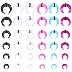 WKOUD 4G-14G Acrylic Septum Pincher Tapers C Shape Buffalo Piercing Tapper Kit Stretching Expander Rings For Nose Ear Cartilage