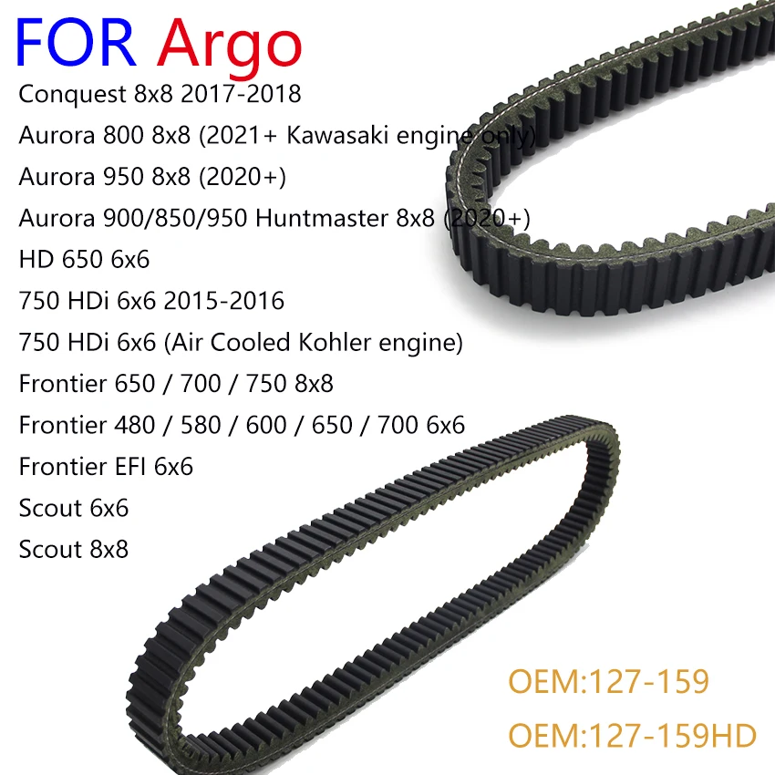 

Clutch Drive Belt Transmission Belt for Argo Conquest Aurora 800 900 950 8x8 HD 650 750 HDi 6x6 Frontier 650 480 EFI 6x6 Scout