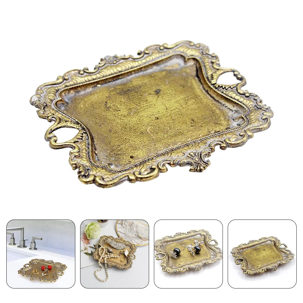 

Display Tray Storage Ring Dish Holder Jewelry Plate Wedding Ceremony Decorations Organizer Alloy