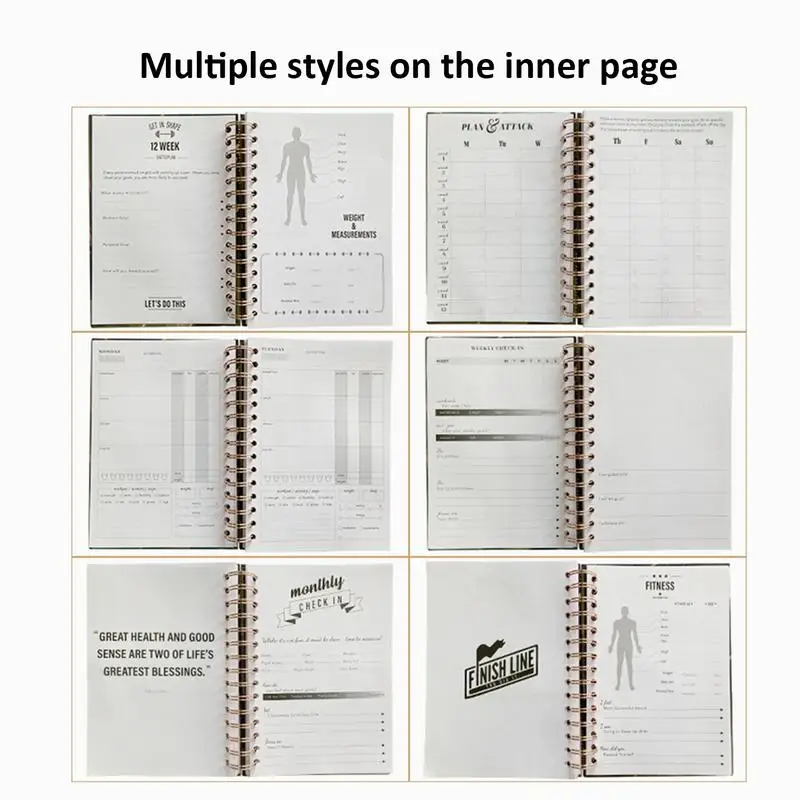 Undated Workout Journal Planner, Fitness Log Book, Workout Planner, A5