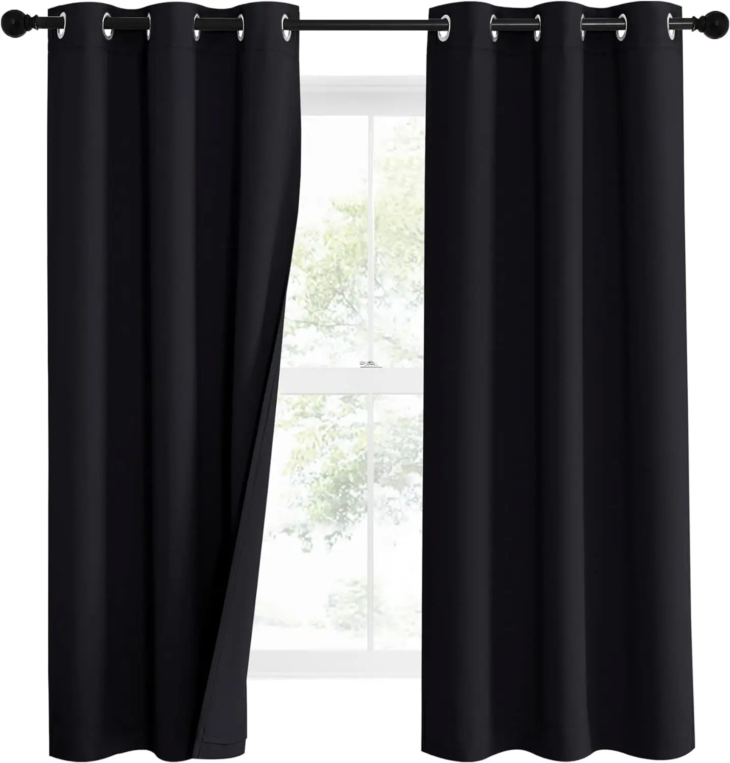 NICETOWN Sound Blocking Black Out Curtains for Nursery Bedroom, Full Blackout Noise Preventing Thermal Insulated Drapes,