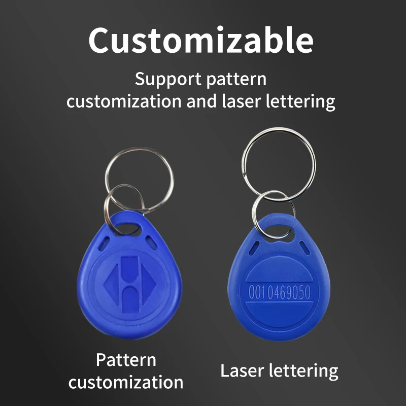TK4100 Tags 125K ID Keyfob Ring Read Only RFID EM4100 Key Tag Chip Keychain Access Control ID Card MOQ100pcs