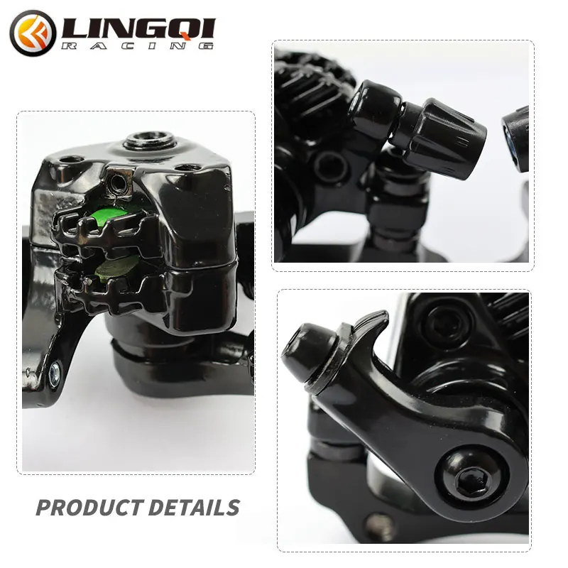 LINGQI RACING Left Right Brake Pump Disc Caliper For 49cc Minimoto Dirt Pocket Bike Four Wheel Off Road Motorcycle Accessories