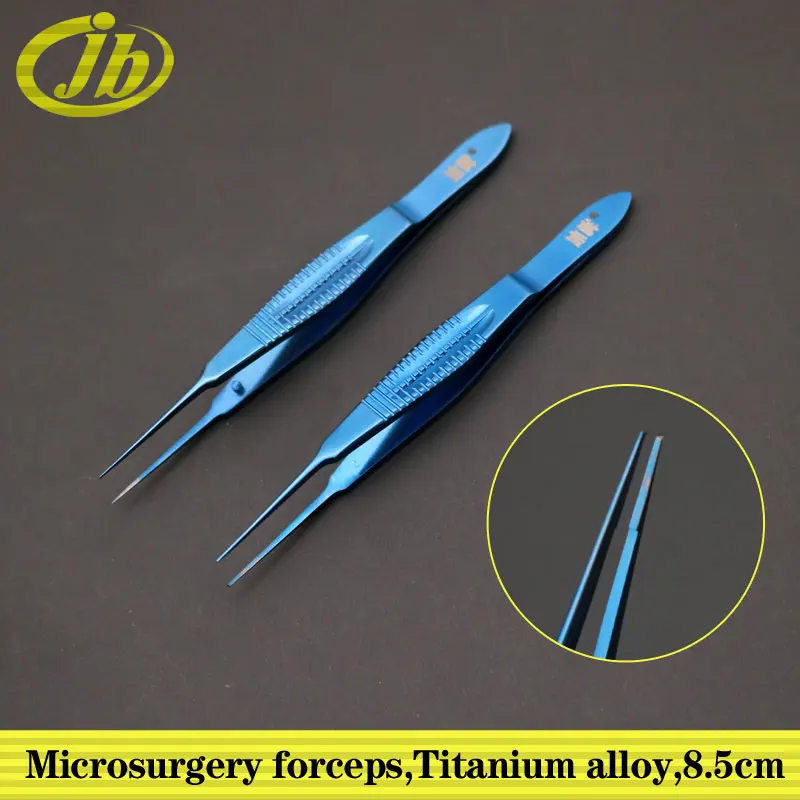 

Microsurgery forceps straight tooth 8.5cm titanium alloy surgical operating instrument 0.4mm ophthalmic forceps