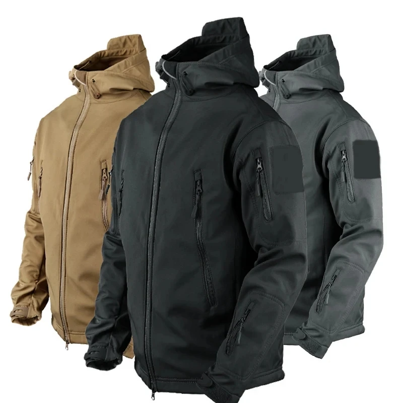 Chaqueta impermeable de capucha ripstop softshell lana concha - imagen 2