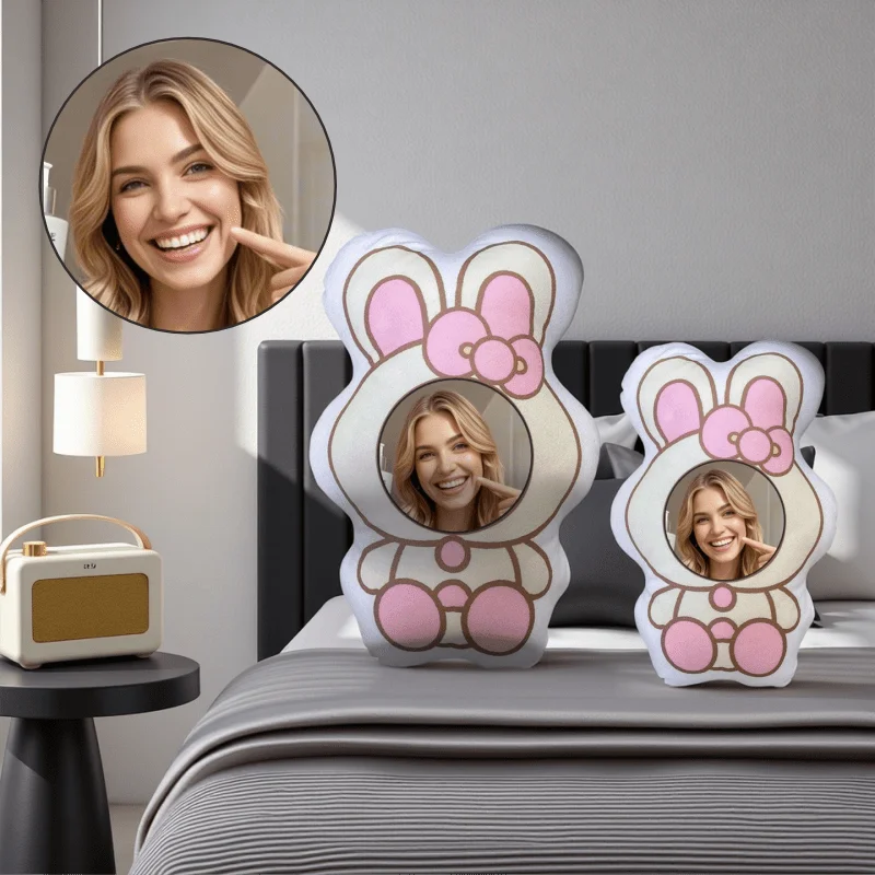 Customised Rabbit Portrait Home Cushion The Perfect Gift for Birthdays and Anniversaries