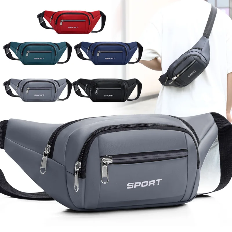 Unisex Multicolor Waist Bag Crossbody Chest Pack Waterproof Oxford Shoulder Sling with Multiple Zipper Pockets Adjustable Strap