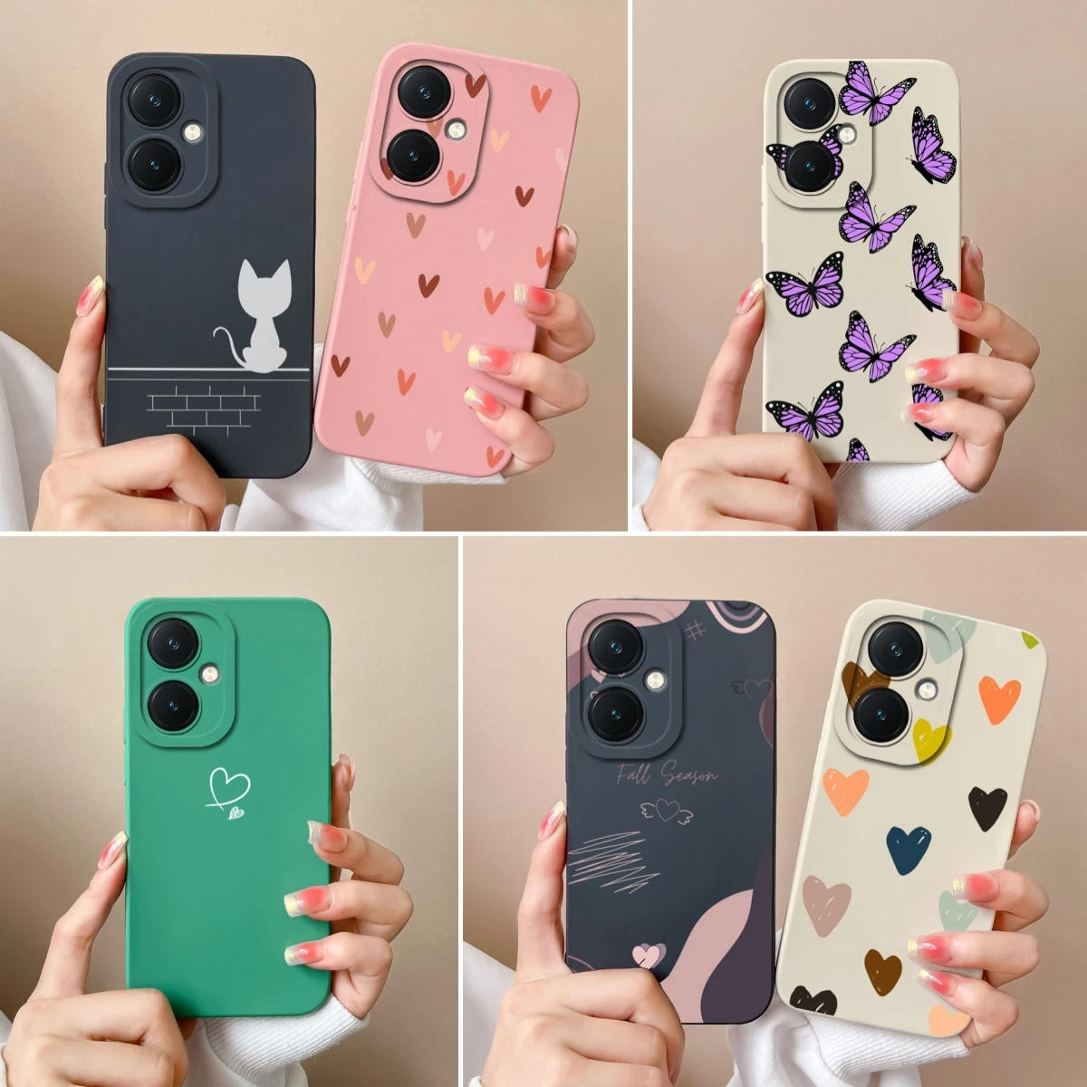 For Vivo Y27 4G 5G Phone Case Love Heart Soft Smooth Liquid Silicone Camera Protection Back Cover For Vivo Y 27 Funda Shell