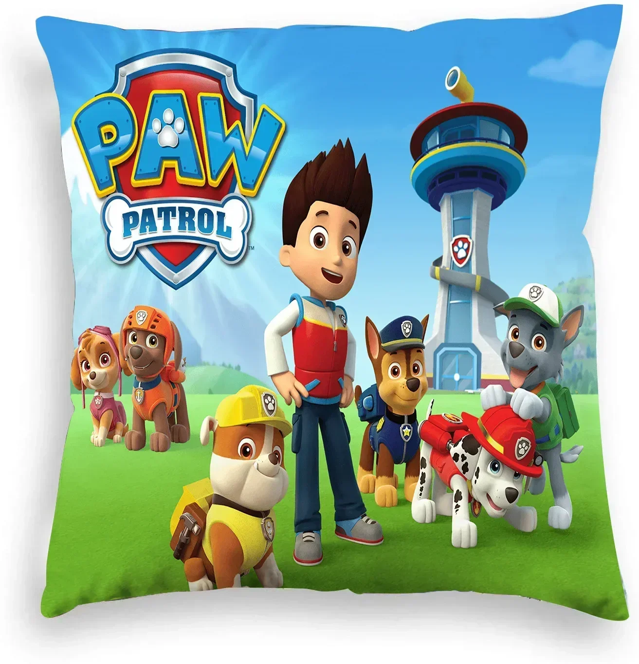 Cartoon Paw Patrol Ryder Pillow Cover Cushion Cover Home Furnishing Sofa Decoration Dog Cushion Car Waist Pillow Wholesale