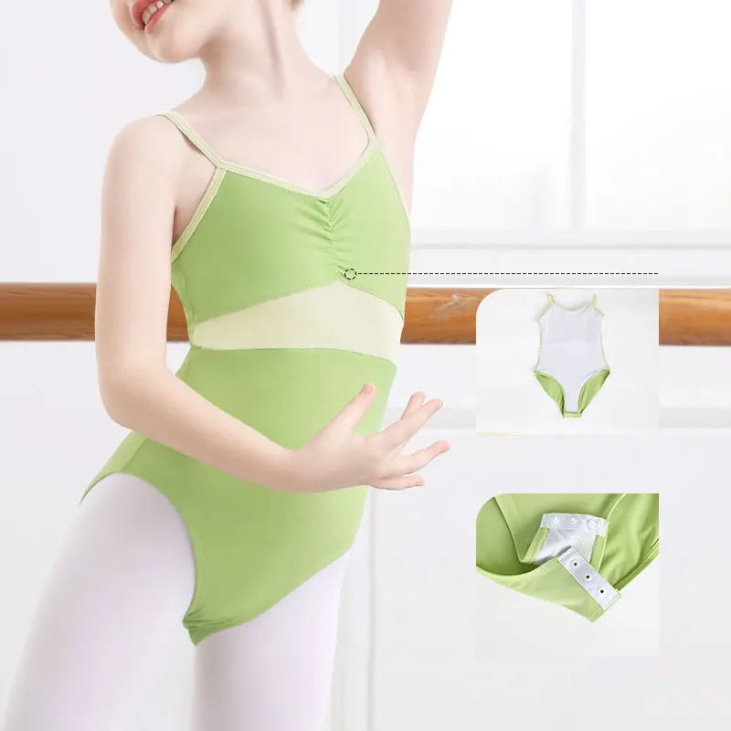 

Балетные трико для девочек, камзол, гимнастический танцевальный купальник, детский нейлоновый купальник с перекрещивающейся спинкой, балетное боди, балетные костюмы для девочек