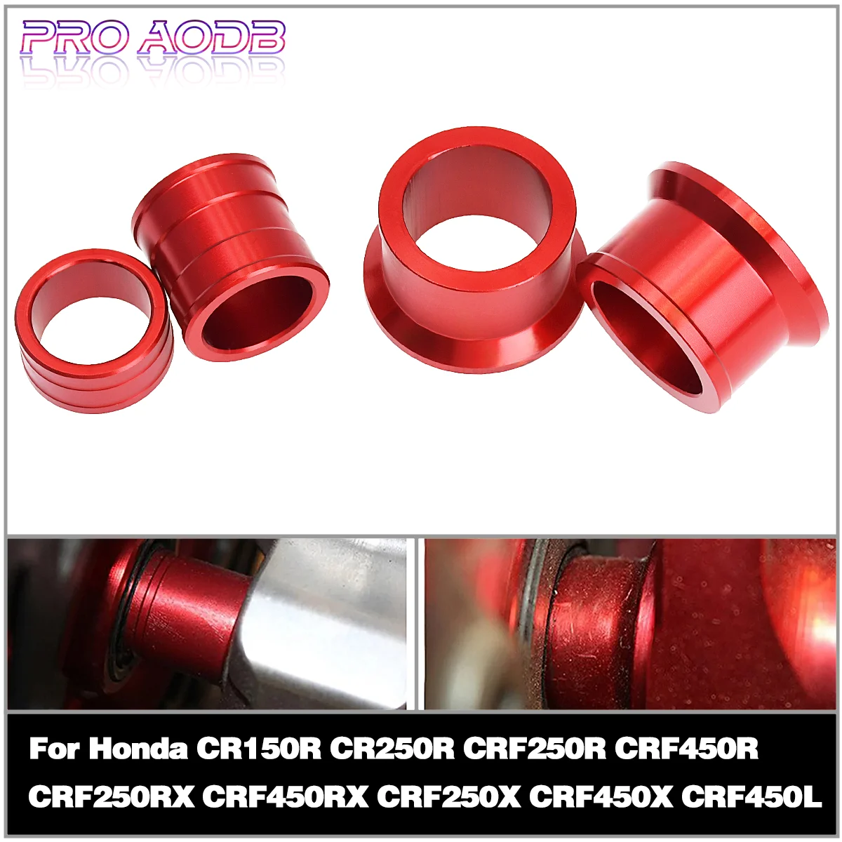 

For HONDA CR125R CR250R CRF250R CRF450R CRF250RX CRF450RX CRF250X CRF450X CRF450L 02-20 Front Rear Wheel Hub Spacer Fork Bushing