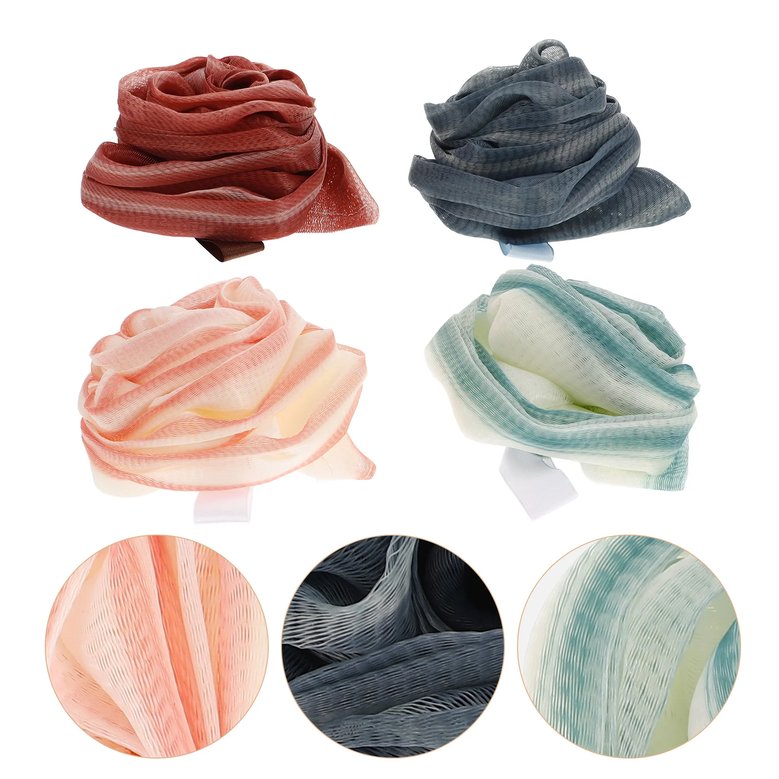 

4pcs Bath Ball Large Size Soft Body Exfoliator Rich Foam Shower Scrubber Back Scratcher For Men Women Bath Accessories