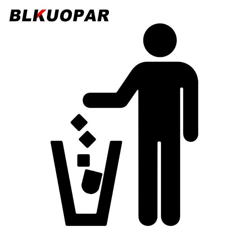 BLKUOPAR Recycle Trash Throw Away The Garbage Car Stickers Personality Die-cut Scratch-Proof Refrigerator Graphics Car Goods