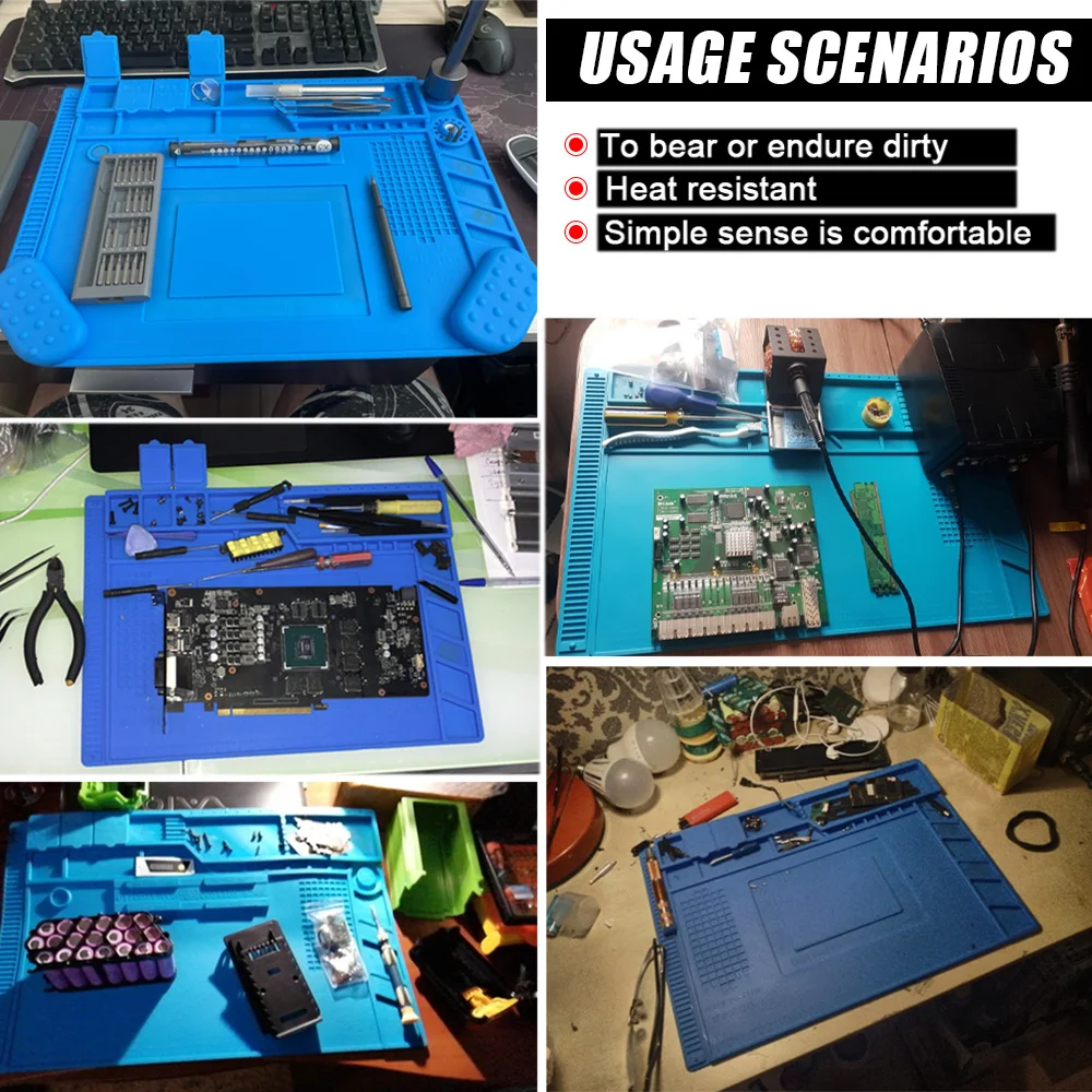 Silicone Repair Pad Heat-Resistant Magnetic Adsorption Soldering Mat Platform for BGA Soldering Station Insulation Working Mat