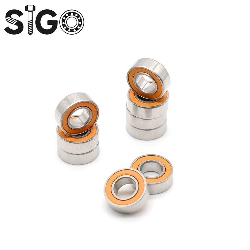 10PCS 7x14x4 Mm S687 2RS CB ABEC7 Stainless Steel Hybrid Ceramic Bearing Without Grease Fast Turning