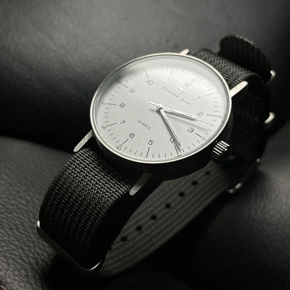 Watches for Man Simple Bauhaus Couple Quartz Watch NATO Strap Ultra-thin Stainless Steel Case