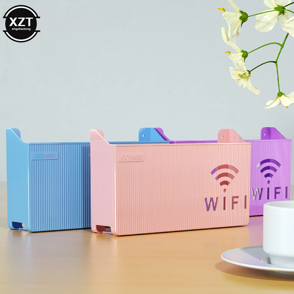 Wireless Wifi Router Shelf Mounted Simple Storage Box Wall Hanging ABS Plastic Organizer Box Cable Power Bracket Home Decoration