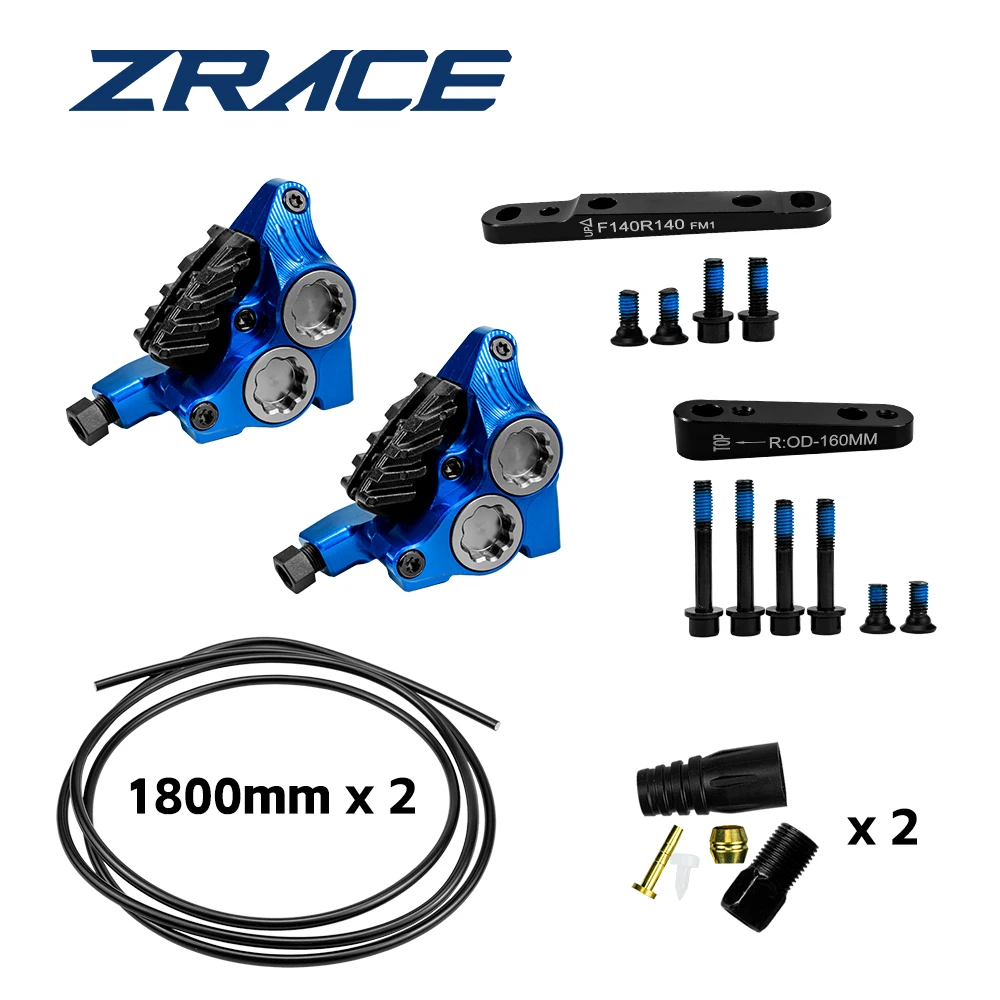 ZRACE XG4 플랫 마운트 4 피스톤 켈리퍼, 로드 유압 브레이크 켈리퍼, ICE-TECH 패드, BMX 레이싱 켈리퍼, 풀 CNC 경량, F