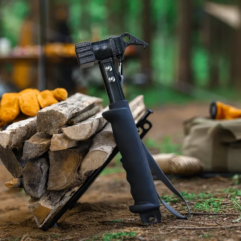 

Outdoor Camping Nail Hammer Multifunctional Soft Rubber Handle Iron Hammer Camping Tent Nail Puller Outdoor Tools