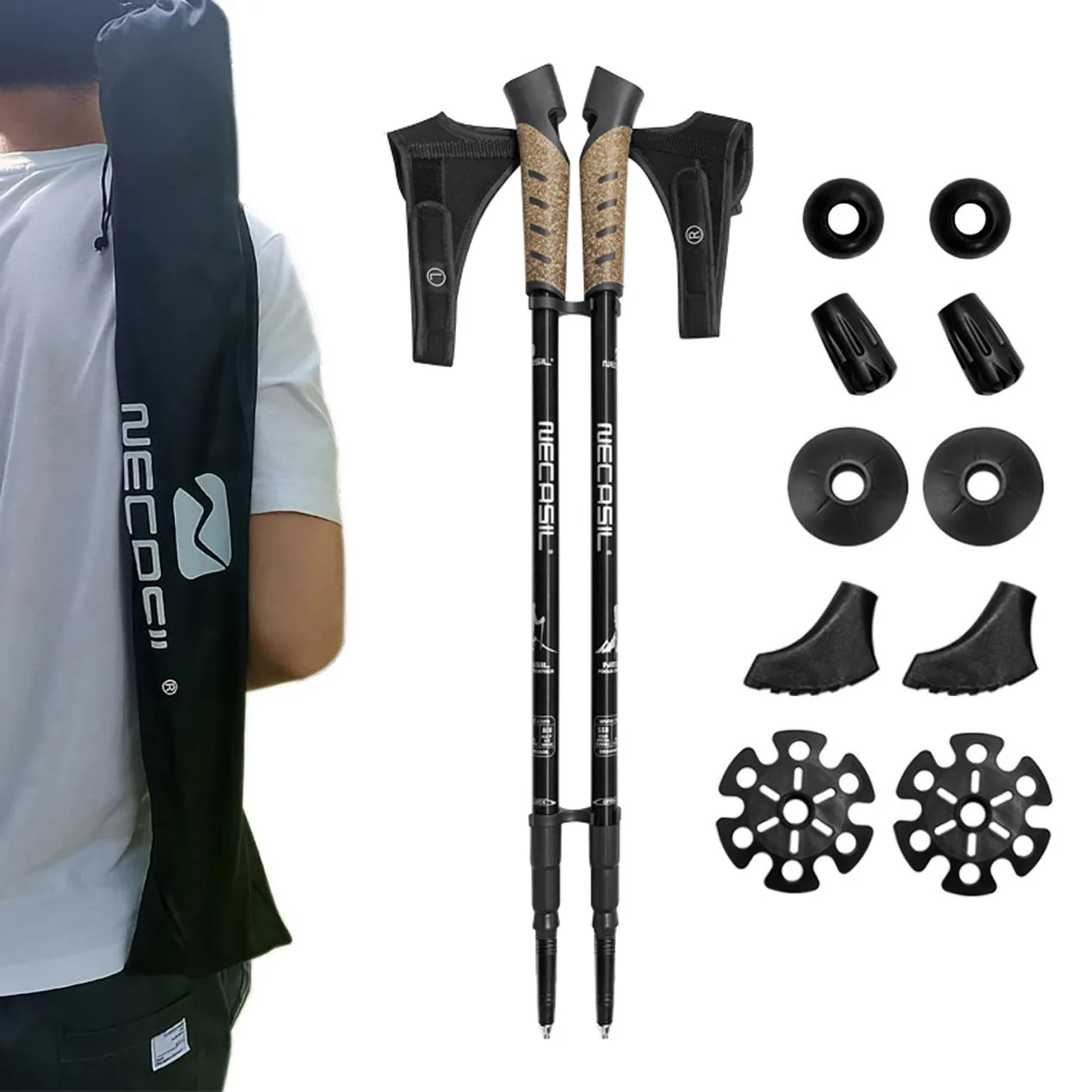 

Straight Handle Mountaineering Pole 6061 Aluminum Alloy Inner Lock Mountaineering Pole G301 Nordic Off-road Walking Pole Set