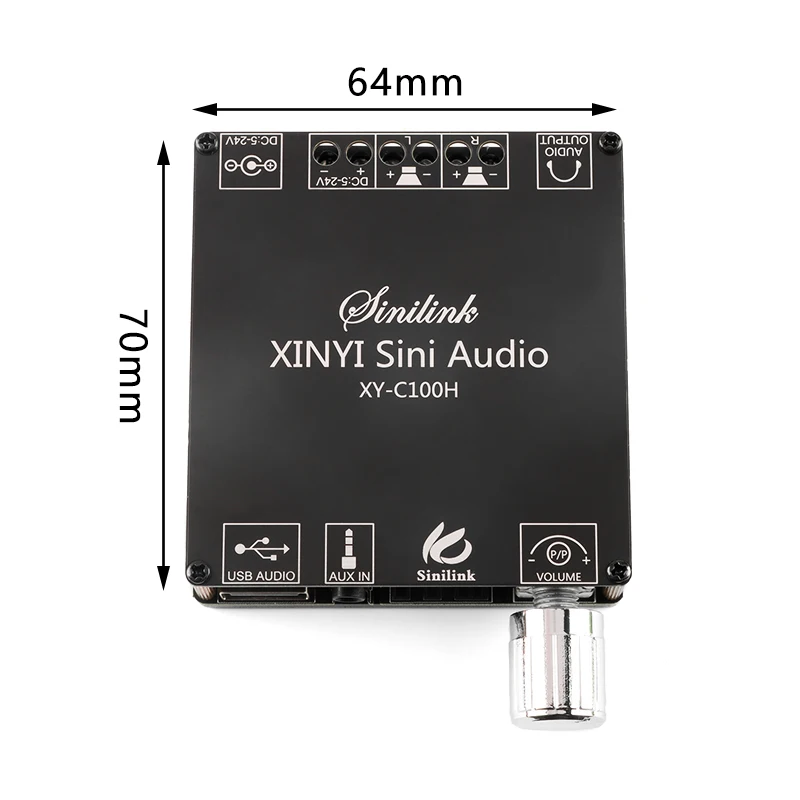 Плата усилителя мощности 100WX2 TPA3116D2, цифровой аудио усилитель мощности, Bluetooth 5,0, двухканальный Hi-Fi стерео домашний кинотеатр, AUX USB