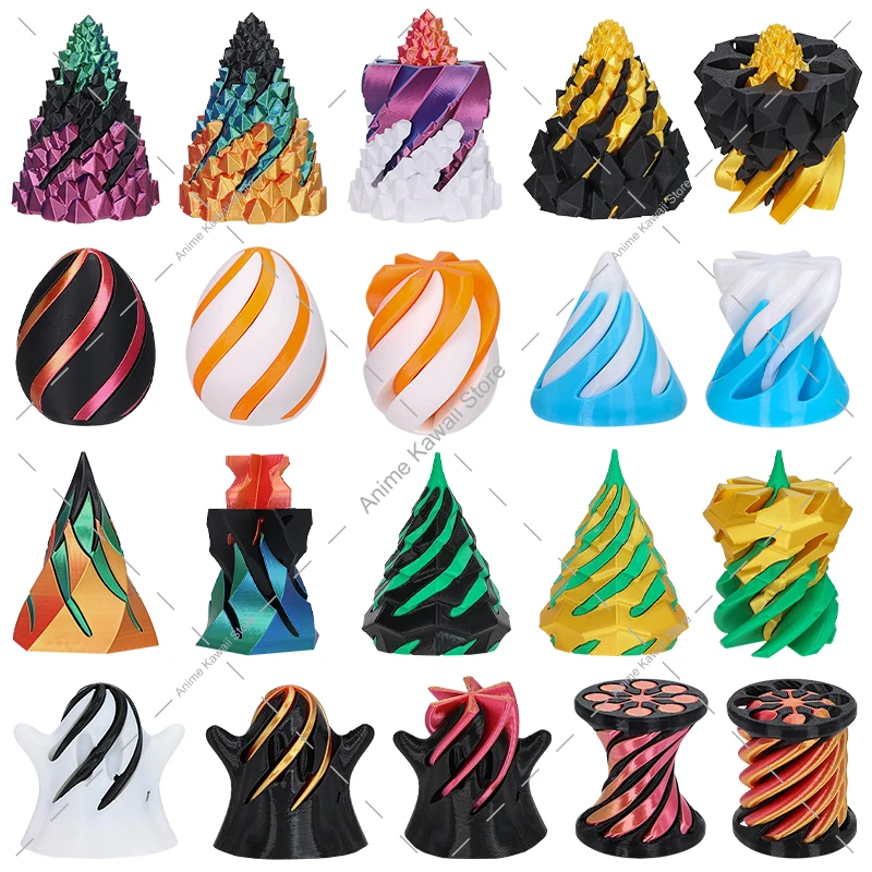 28 รูปแบบ 3D พิมพ์เกลียวกรวย Fidget Spinner Antistress ความวิตกกังวลบรรเทาเกมสําหรับเด็กและผู้ใหญ่