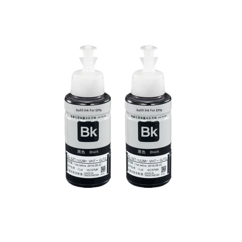 4*Black*70ml 4 Bottle Refill Ink For Epson L550 L555 L566 L100 L110 L132 L200 L210 L222 L300 L362 L366 Printer Ink Kit