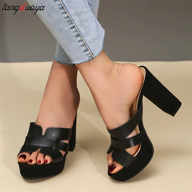 Thick Platform High Heels 2024 Summer New Women Slippers Fashion sexy Nightclub Models Sandals Women Open Toe Pumps Party Shoes