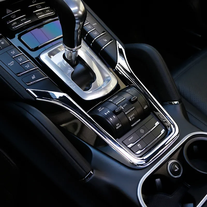 

For Porsche Cayenne 2011 2012 2013 2014 2015 2016 2017 ABS Car Center Console Decorative Frame Sticker Car Interior Accessories