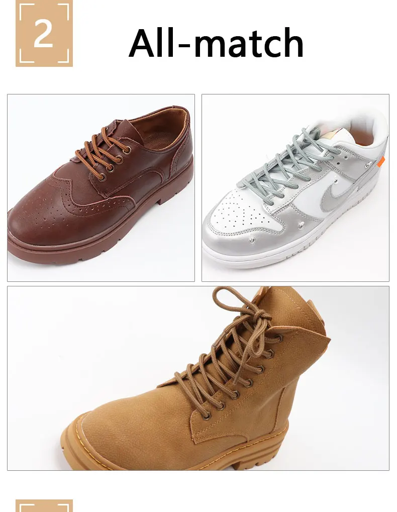 Klassische, langlebige runde Schnürsenkel für Outdoor-Wanderungen, hochwertige Schnürsenkel für Sneaker und Basketballschuhe, 1 Paar – Detail 4