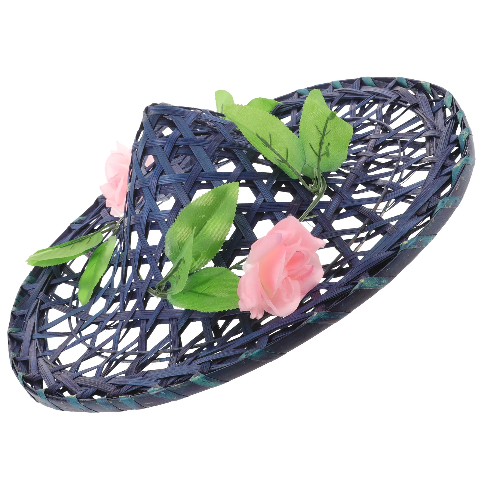 قبعة منسوجة من الخيزران على الطراز الصيني ريفي خفيف الوزن لأداء المسرح وحفلات تنكرية للرقص المريح