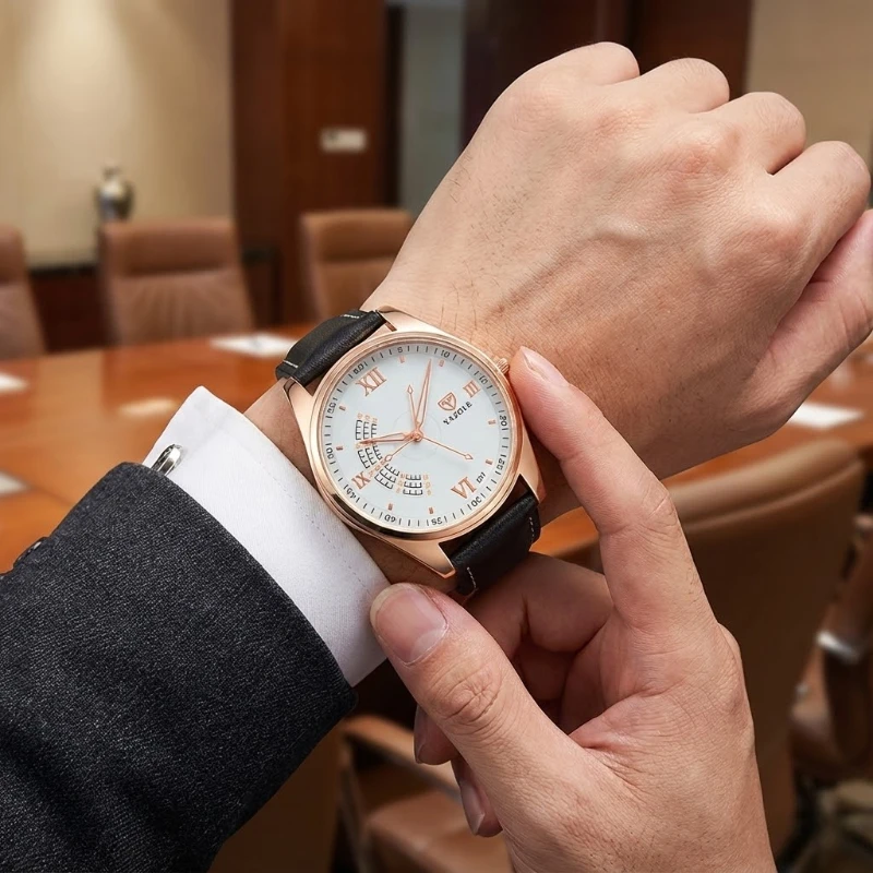 

Деловые кварцевые спортивные мужские часы, модные часы для отдыха из искусственной кожи с ремешком, аналоговые часы для мужчин, лучший бренд, мужские часы reloj hombre