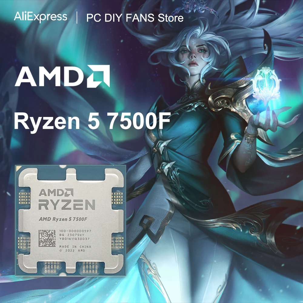 AMD Ryzen 5 7500F 7000 Series CPU Processor 5.0GHz 6-Core 12-Thread 5NM L3=32M Socket AM5 DDR5 PCIe 5.0 R5 7500f NEW but No Fan