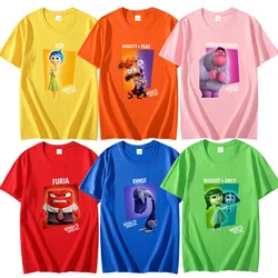 Inside Outs 2 Adult T Shirt Cartoon Anxiety Anger Joy Sadness Men Women Clothes Short Sleeve Summer Fashion Anime Top Gifts