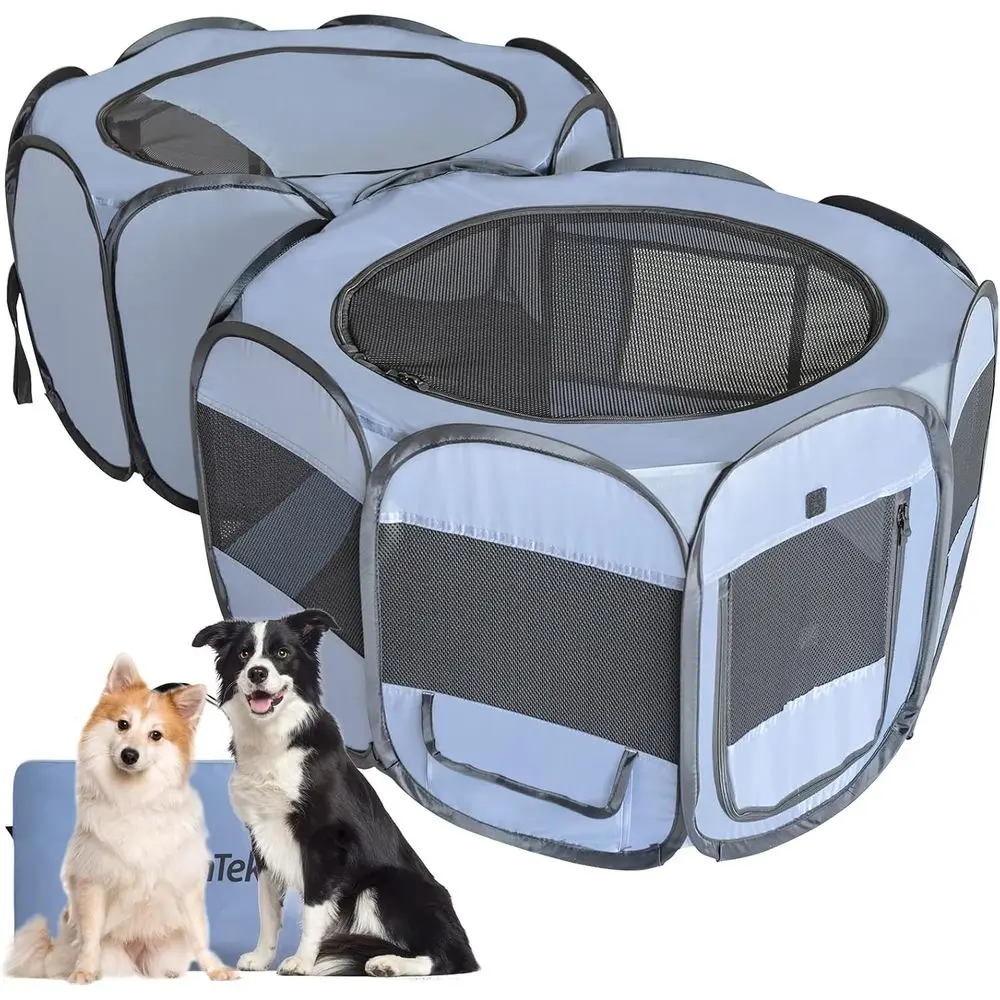 

Large 2-in-1 Pet Playpen, Easy Assembly, with Leakproof Pads, Portable Folding Enclosure for Indoor/Outdoor Use, Suitable for Do
