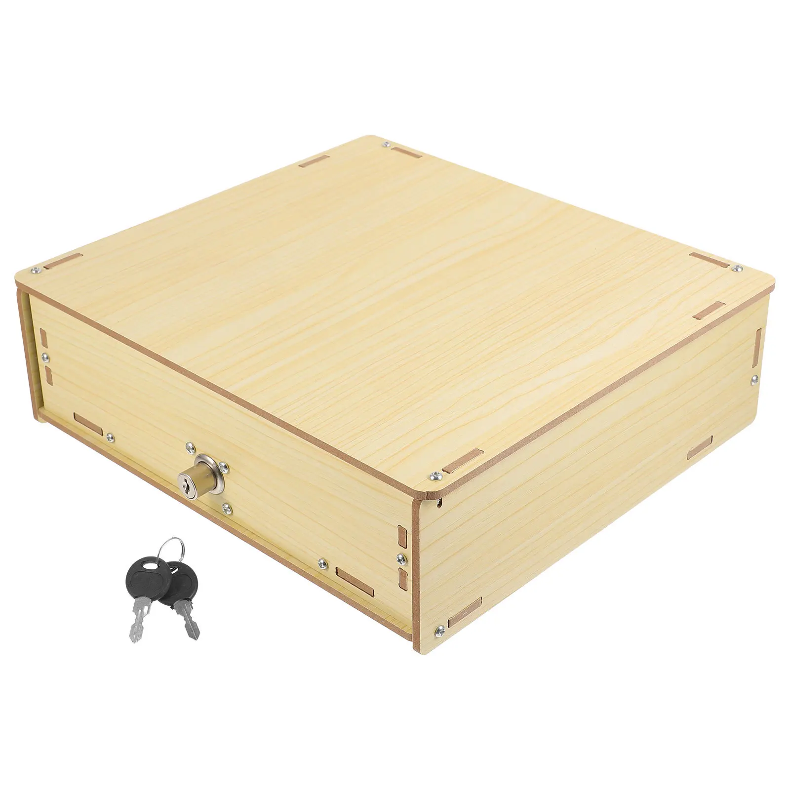 درج النقود الخشبي صينية متعددة الوظائف ماكينة تسجيل المدفوعات النقدية إدراج صينية المال المنظم تخزين متعدد المقصورات لملاحظات العملات المعدنية #3