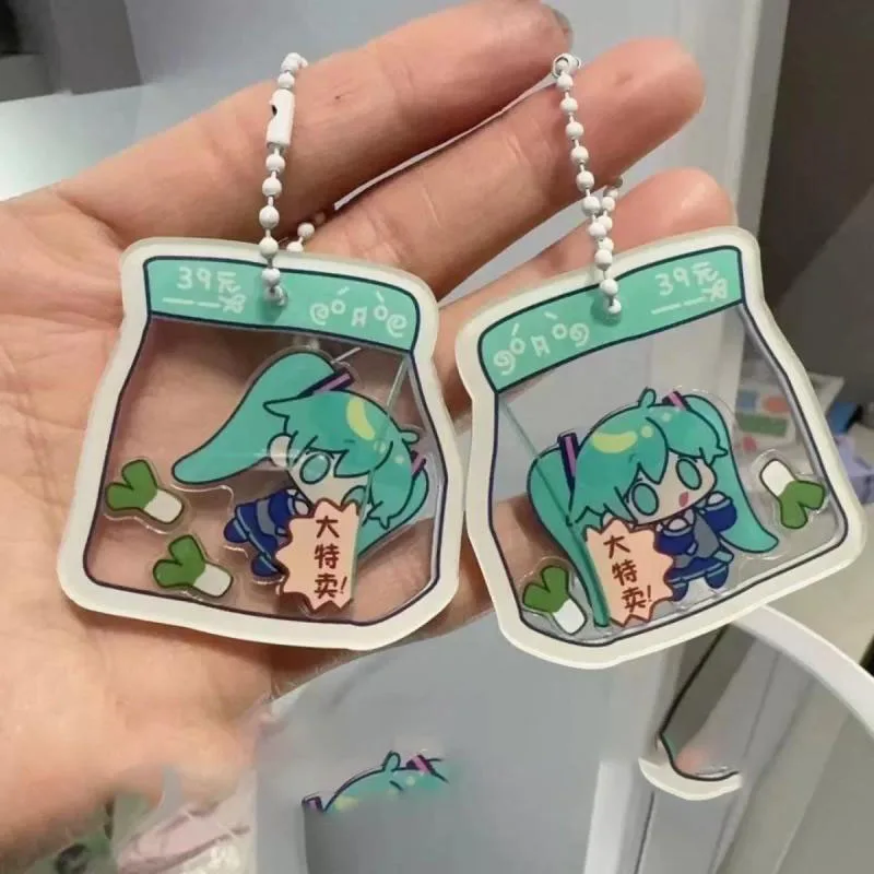 Cartoon Kawaii Cute Hatsune Miku Pendant Key Chain Acrylic Bag Accessories Student Ins Anime Gifts For Girlfriends and Children