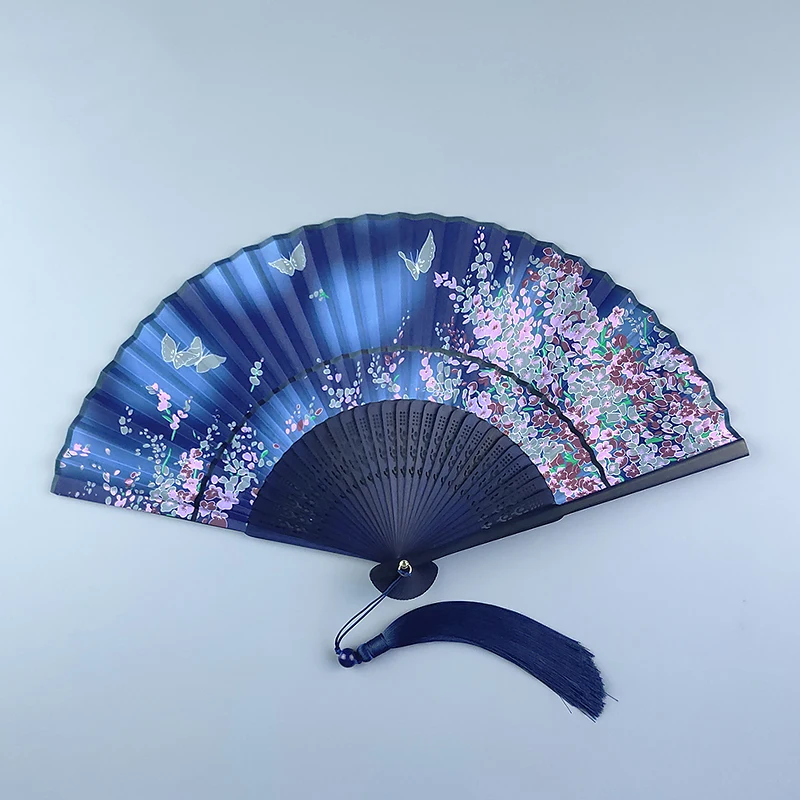 Women's Hand Fan Summer Cool Folding Bamboo Fan Outdoor Travel Selfie Decoration Matching Clothing Wedding Hand Fan Personalized