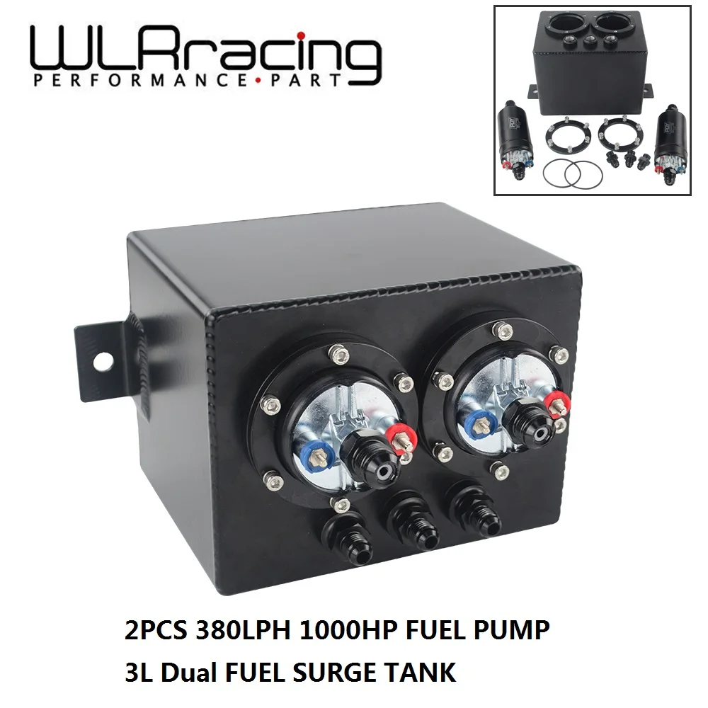 3L Dual BILLET ALUMINUM FUEL SURGE TANK / EFI 380LPH 1000HP TOP QUALITY External Fuel Pump E85 Compatible 044 style New