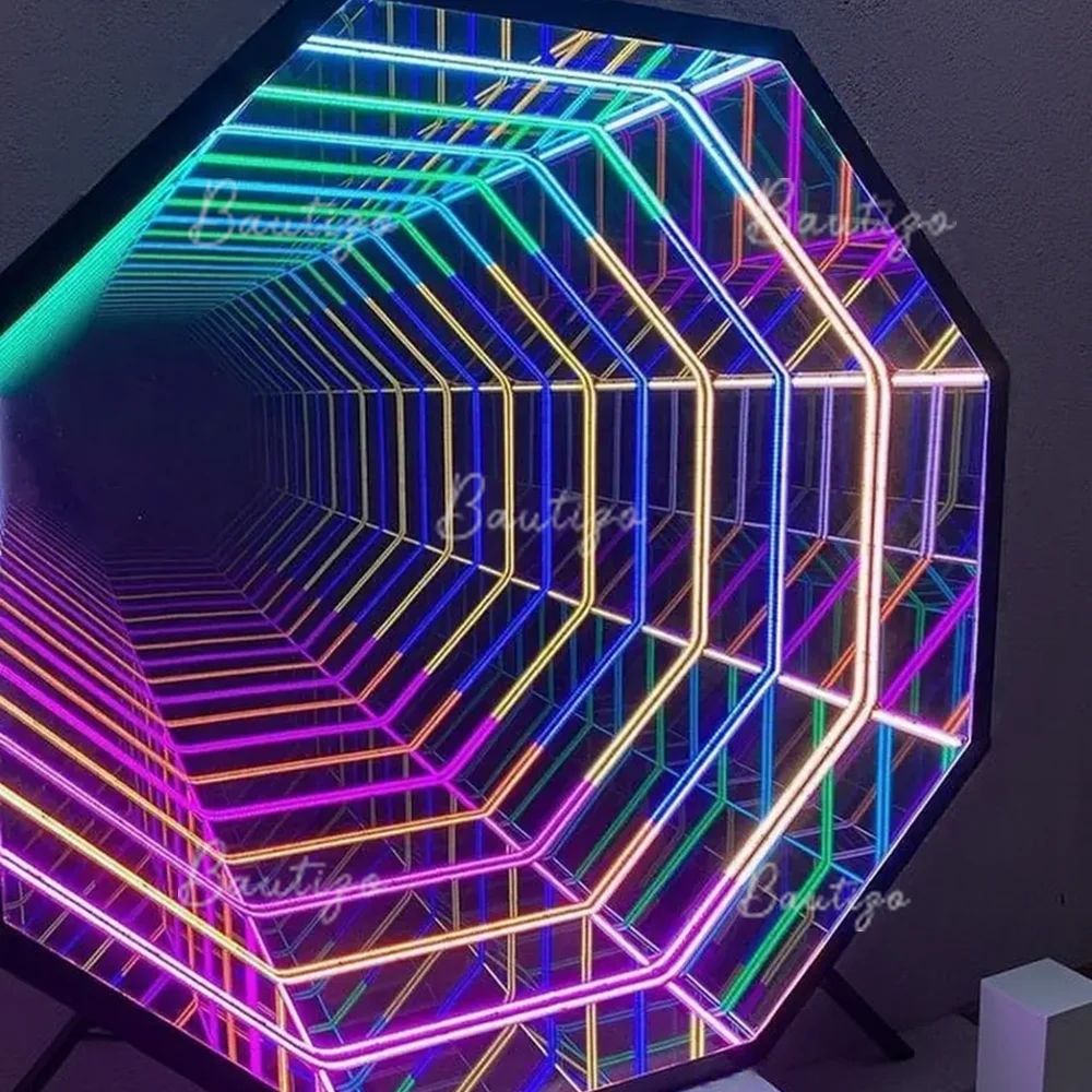 Custom Infinity Mirror Light Up Letters Indoor 3D LED Sign Reception Glowing Wall Decor for Home or Business