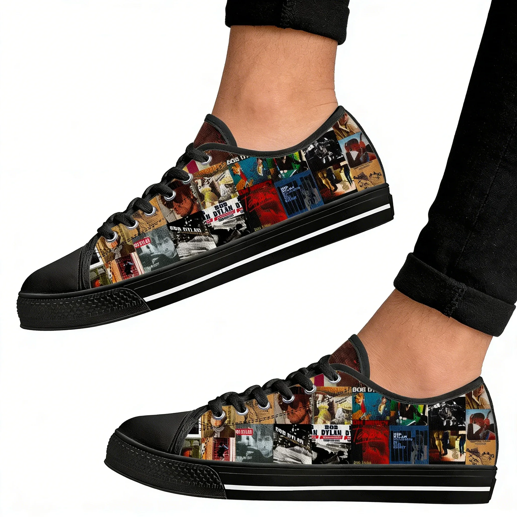 

Кеды Bob Dylan Custom Canvas, низкие кроссовки с рисунком рок-певца для мужчин, женщин и подростков