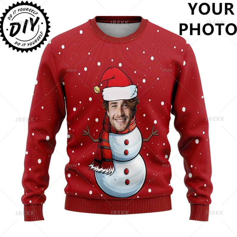 Custom Christmas Sweater for Women, Photo Custom Ugly Christmas Sweater Mens Funny Xmas Sweatshirt