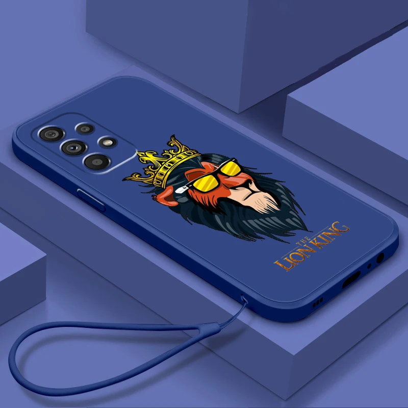 Disney De Leeuw Koning Cool Vloeibaar Touw Voor Samsung Note 20 10 A54 A31 A14 A03 A22 A34 A04 A24 A25 Ultra Plus 5G Tpu Telefoonhoesje