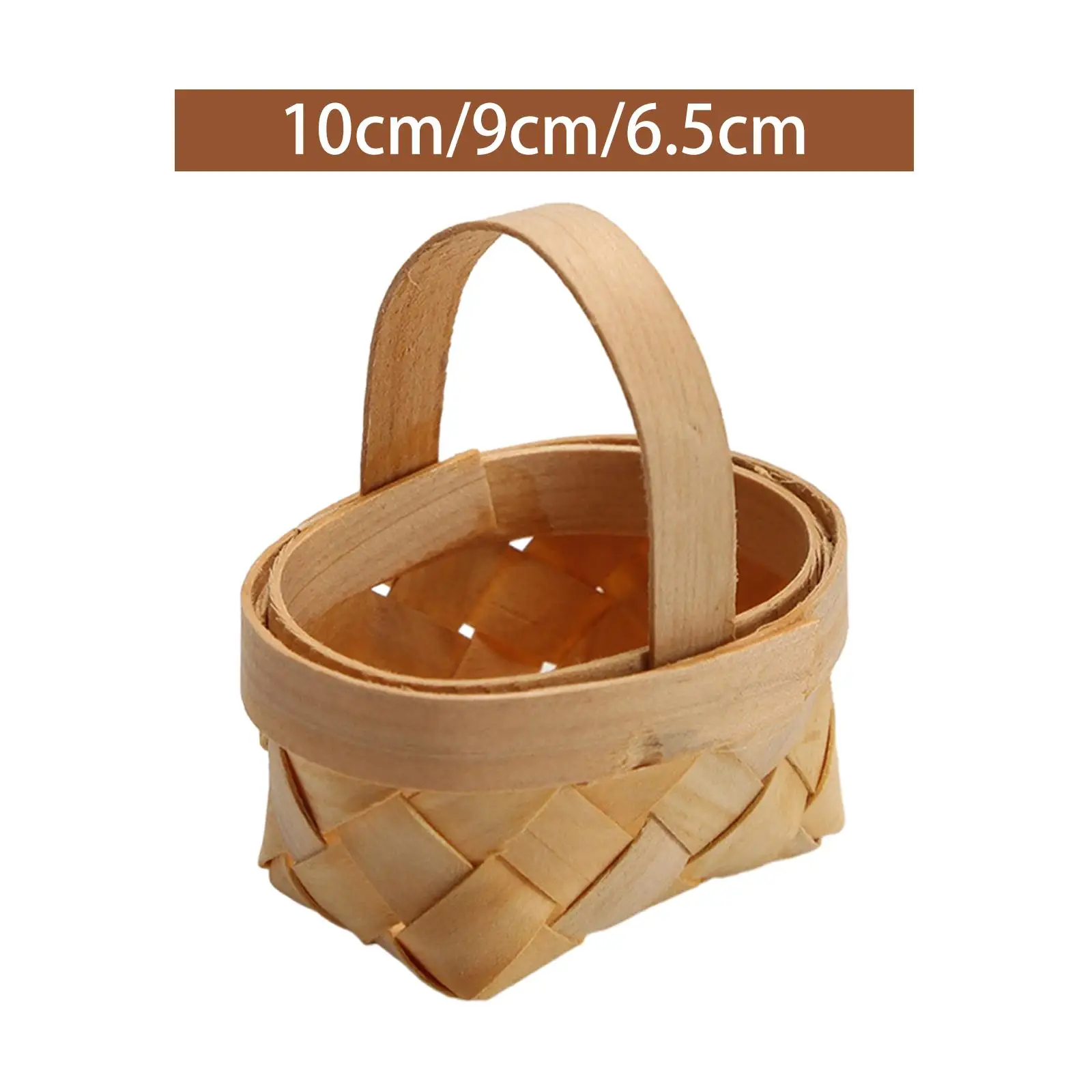 Easter Basket Storage Basket with Handle Woven Easter Decor Braided Picnic Bamboo Basket for Fruits Gifts Wedding Women Girls