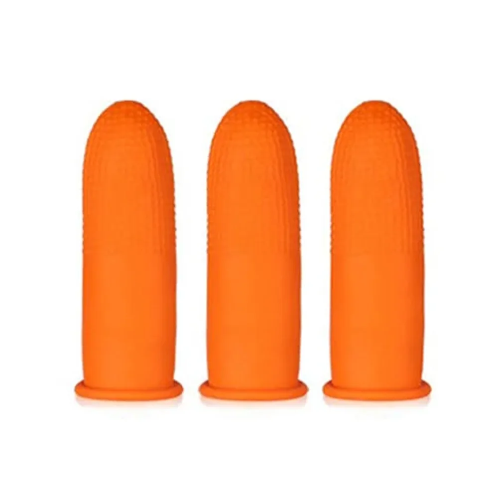 

100pcs Wear Resistant Rubber Finger Cover Anti-Static Soft Non-slip Gloves Orange Disposable Latex Finger Cots Nail Industry