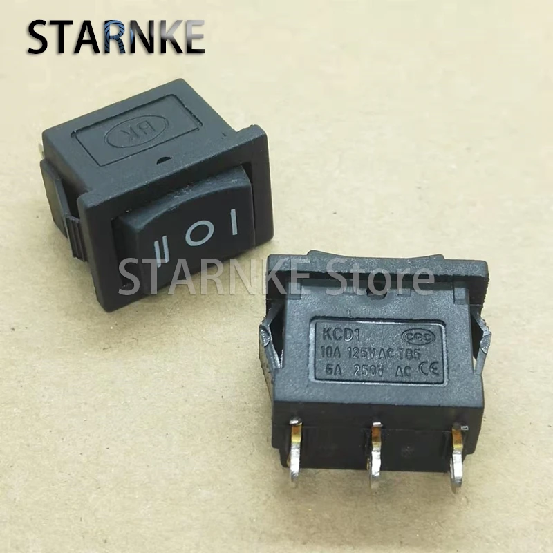 10PCS 15*21MM KCD1 Rocker Switch 3Pins 3 Position Boat Shape Rocker Power Switch 250V 6A Short Feet