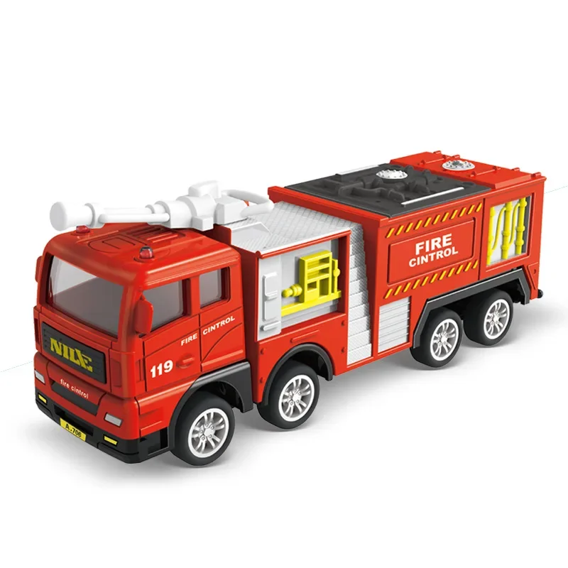 Fire Rescue Car Model for Kids Fire Truck Car Inertial Vehicle Pull Back Drive Truck Plastic Model Collection Children Gift