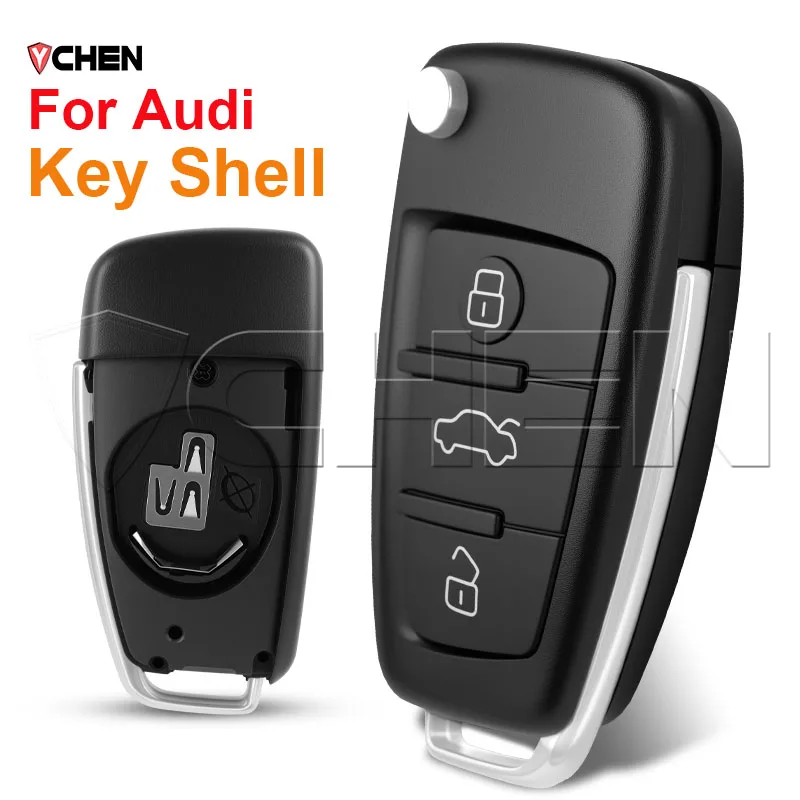 

Складной корпус брелока для Audi Q7 B7 Q3 A3 TT A2 A8 A6 A6L A4 S5 C5 C6 B6 Flip Car Remote Shell Cover 3 кнопки Чехол без логотипа