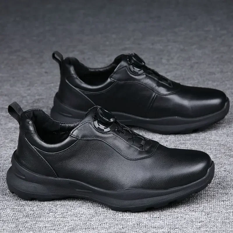 Hot Sale Golf Shoes for Men Plus Velvet Gym Shoe Men Leather Golf Training Men Quick Lacing Walking Shoes Mens